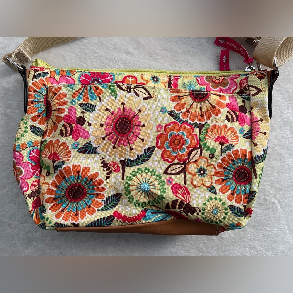 Lily Bloom Cristina Multicolor Busy Bee Floral Crossbody Bag Purse - Picture 16 of 16